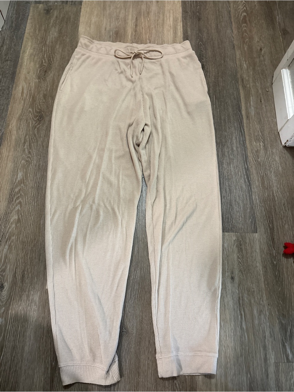 PINK Victoria's Secret Waffle Knit Drawstring Joggers - Pale Pink
